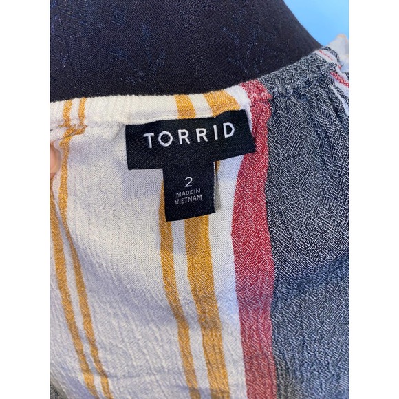 TORRID Off shoulder striped size 2 blouse - Picture 6 of 6